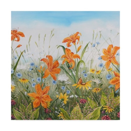 Jean Plout 'Wildflowers Sky' Canvas Art,14x14
